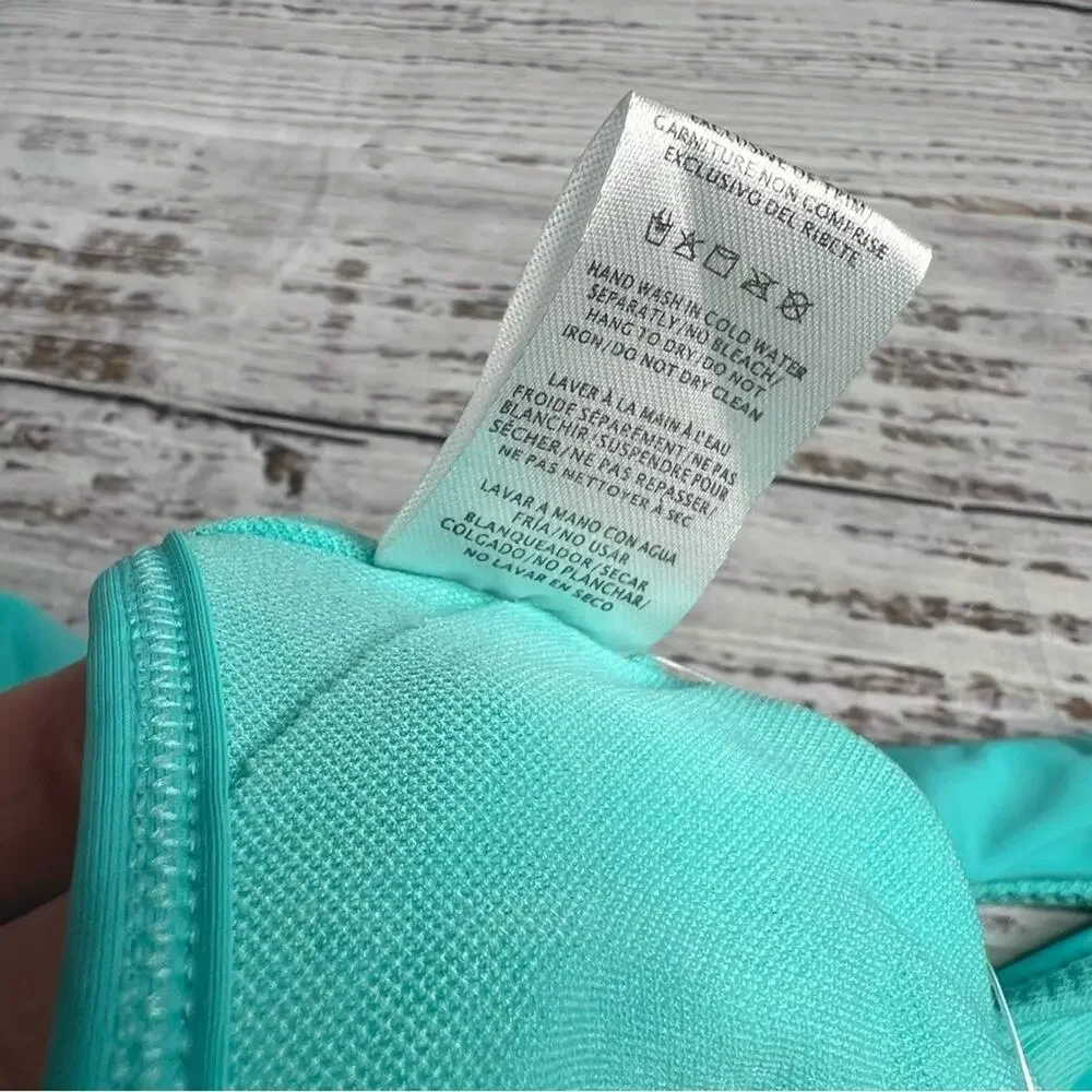 Eidon Large Priscilla Top‎ Bikini Swim Top Blue Sporty Racer Back  35256202